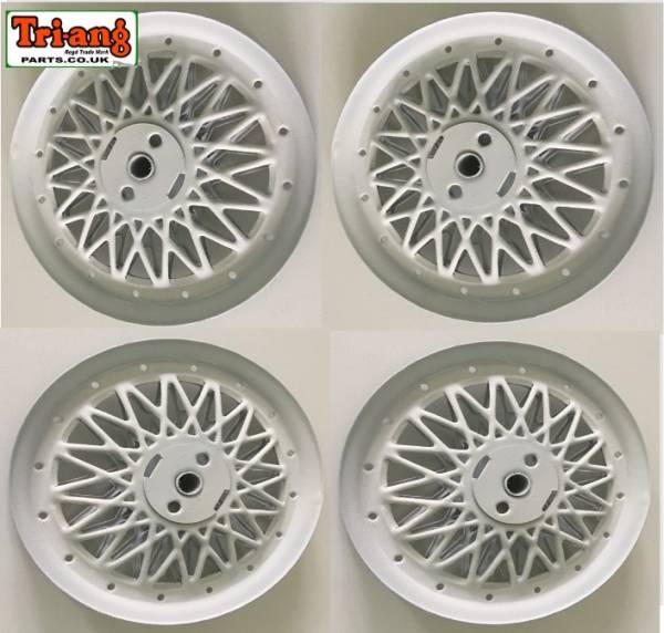 Tri-ang used white laced pedal car wheels